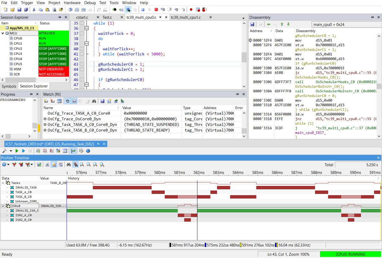 winIDEA workspace with BlueBox Debugger